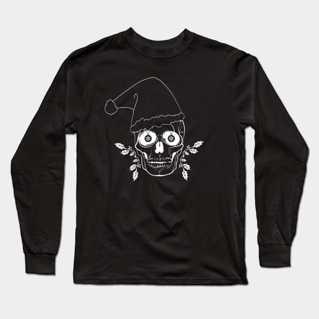 Merry Scary Christmas white Long Sleeve T-Shirt by Cranial Vacancy